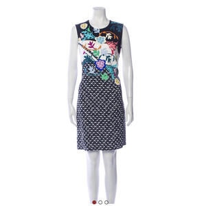 PETER PILOTTO Womens Sleeveless Shift Dress White Multi Colored Size M